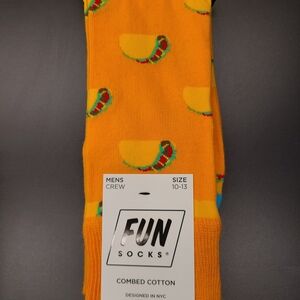 Men's Crew Socks - Yellow Taco Socks Design